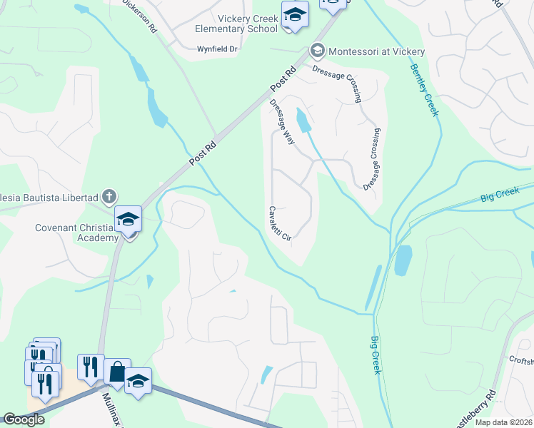 map of restaurants, bars, coffee shops, grocery stores, and more near 7375 Cavaletti Circle in Cumming