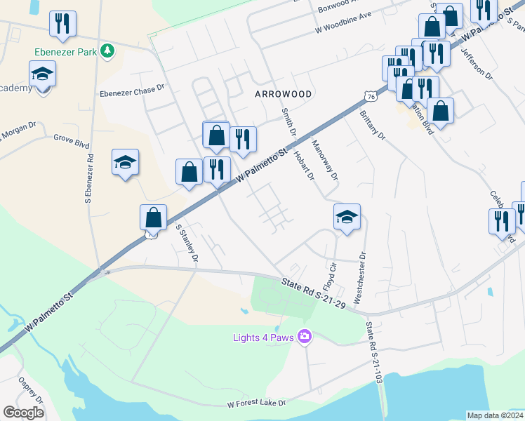 map of restaurants, bars, coffee shops, grocery stores, and more near 1253 Vía Ponticello in Florence