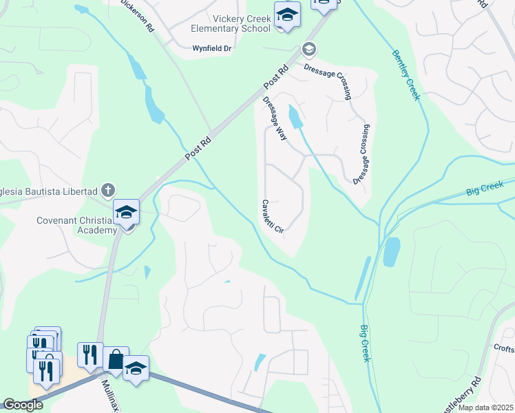 map of restaurants, bars, coffee shops, grocery stores, and more near 7375 Cavaletti Circle in Cumming