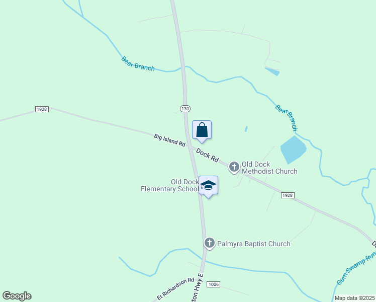 map of restaurants, bars, coffee shops, grocery stores, and more near 12262 New Britton Highway East in Whiteville