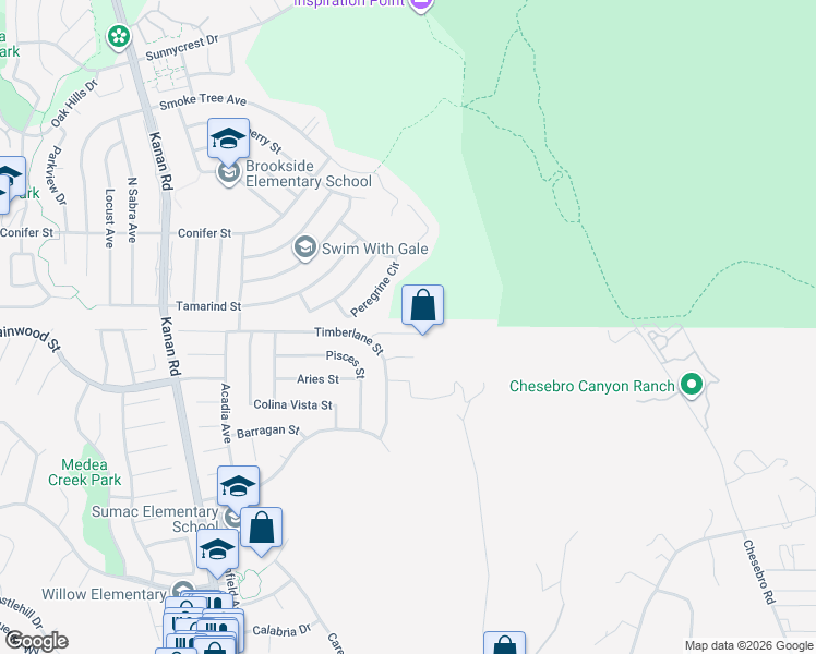 map of restaurants, bars, coffee shops, grocery stores, and more near 28637 Acacia Glen Street in Agoura Hills