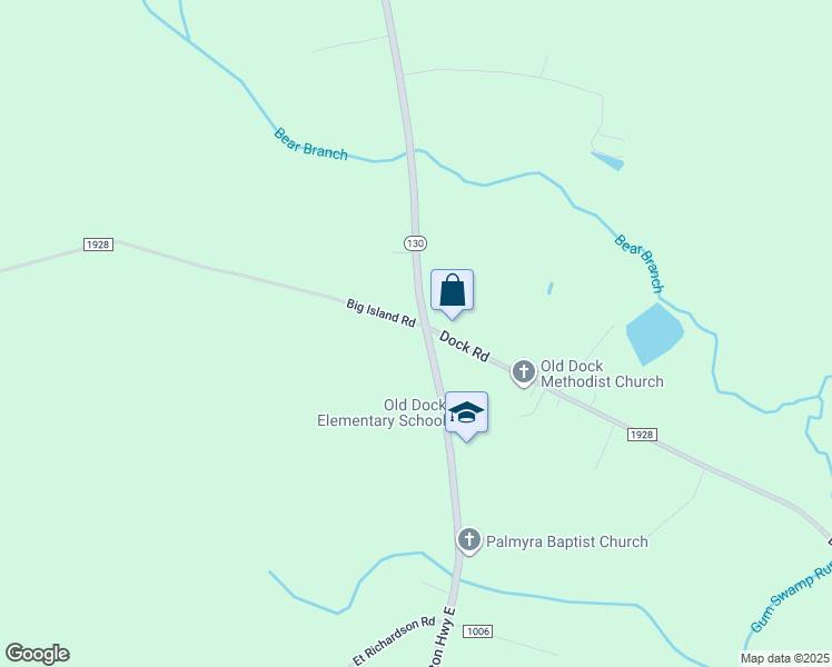 map of restaurants, bars, coffee shops, grocery stores, and more near 12262 New Britton Highway East in Whiteville
