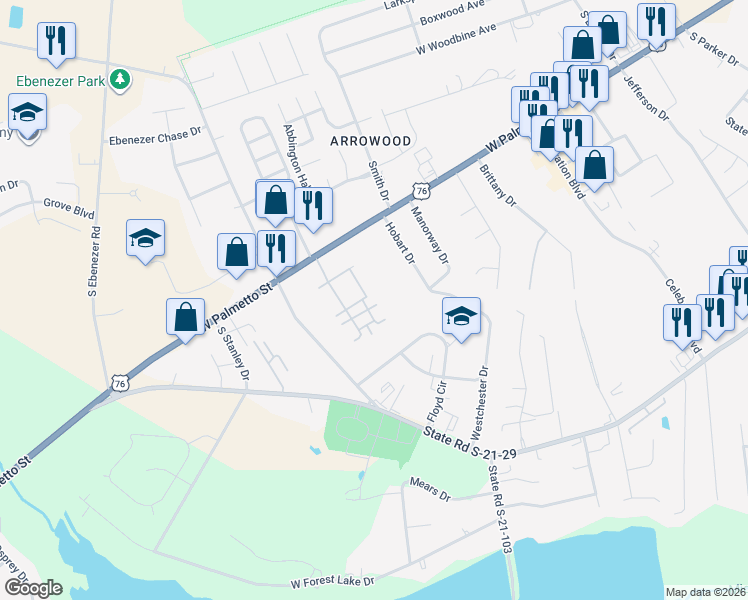 map of restaurants, bars, coffee shops, grocery stores, and more near 3032 Strada Amore in Florence
