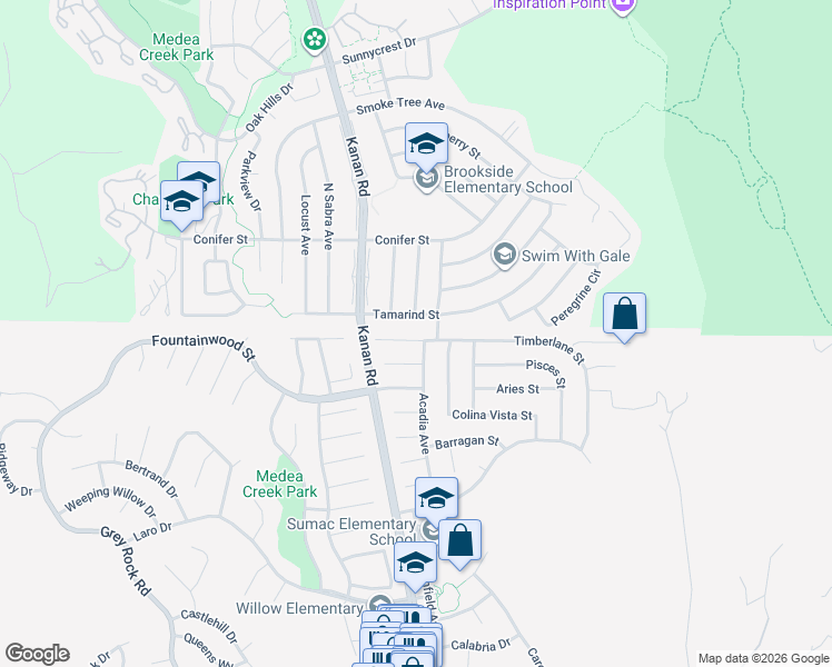 map of restaurants, bars, coffee shops, grocery stores, and more near 6372 Tamarind Street in Oak Park