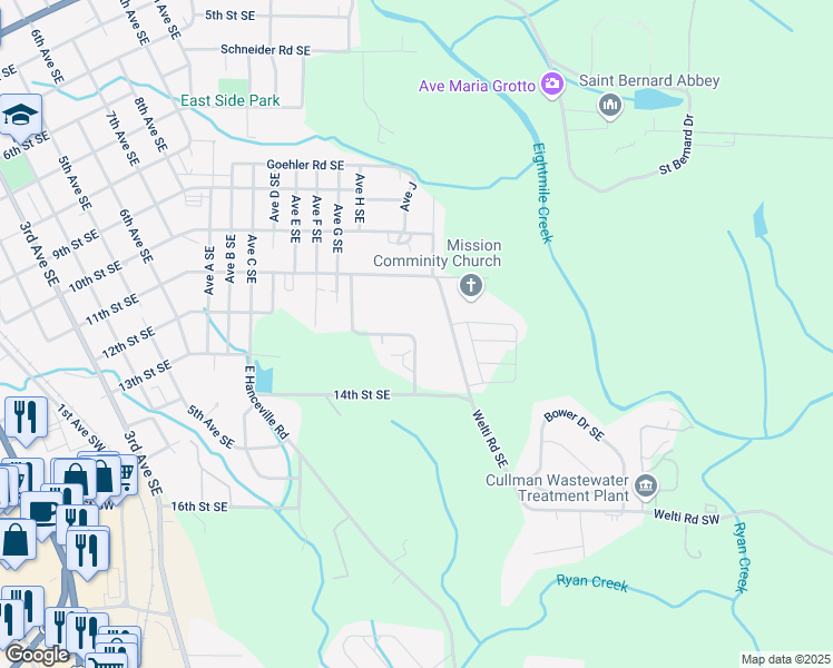 map of restaurants, bars, coffee shops, grocery stores, and more near 1204 Old Bolte Road Southeast in Cullman