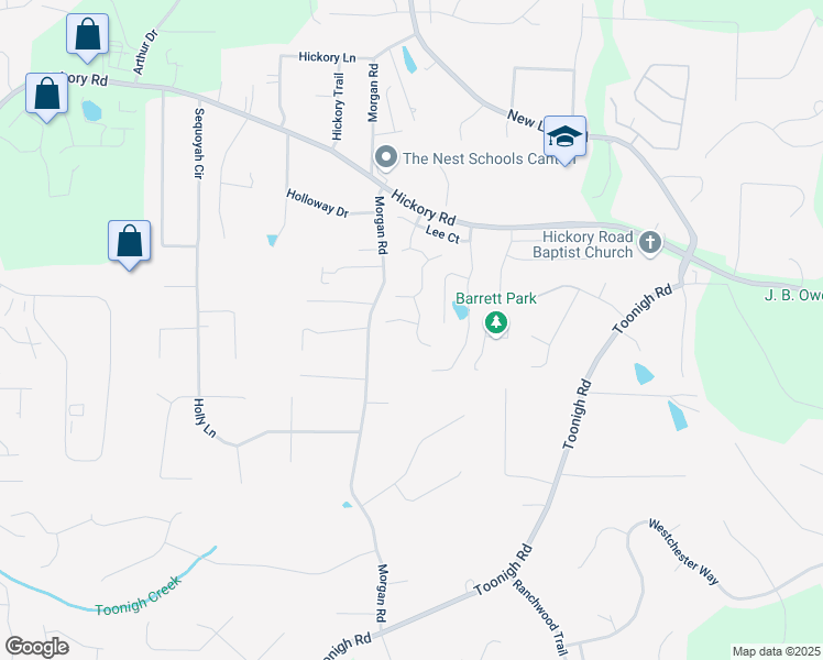map of restaurants, bars, coffee shops, grocery stores, and more near 604 Spring Trail in Canton