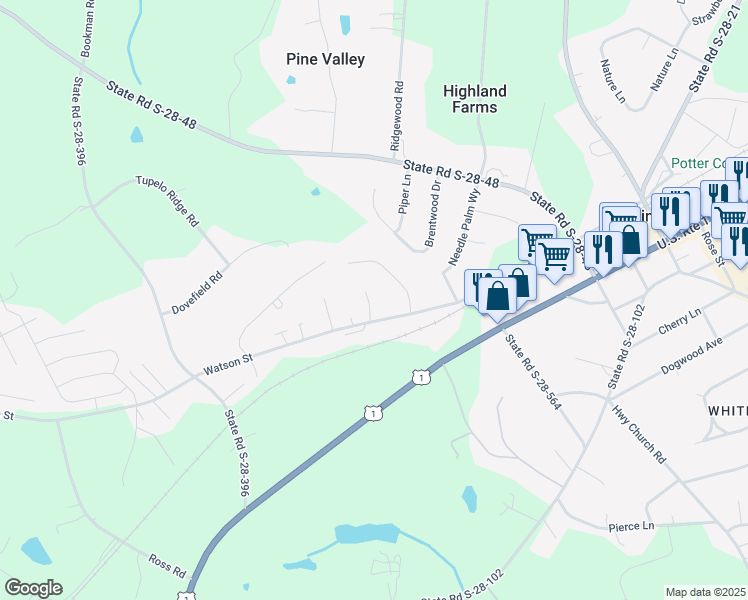 map of restaurants, bars, coffee shops, grocery stores, and more near 18 Willow Lane in Elgin