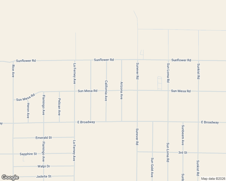 map of restaurants, bars, coffee shops, grocery stores, and more near 63943 Sun Mesa Road in Joshua Tree