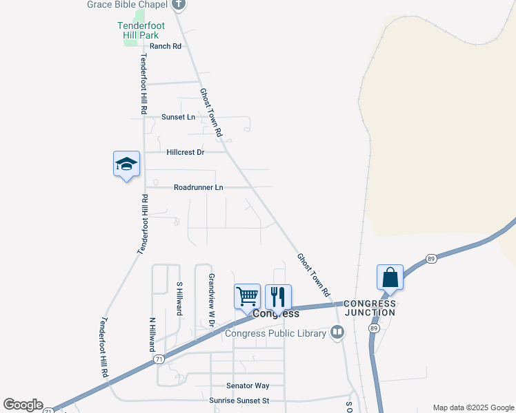 map of restaurants, bars, coffee shops, grocery stores, and more near 26325 Kristina Drive in Congress