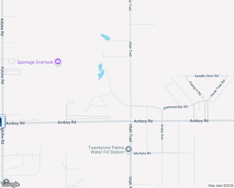 map of restaurants, bars, coffee shops, grocery stores, and more near 4709 Saddle Horn Road in Twentynine Palms