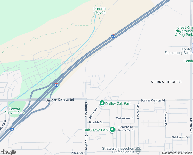 map of restaurants, bars, coffee shops, grocery stores, and more near 4701-4899 Citrus Avenue in Fontana