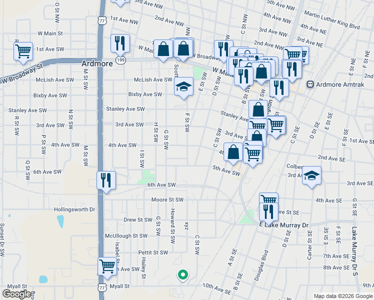 map of restaurants, bars, coffee shops, grocery stores, and more near in Pooleville
