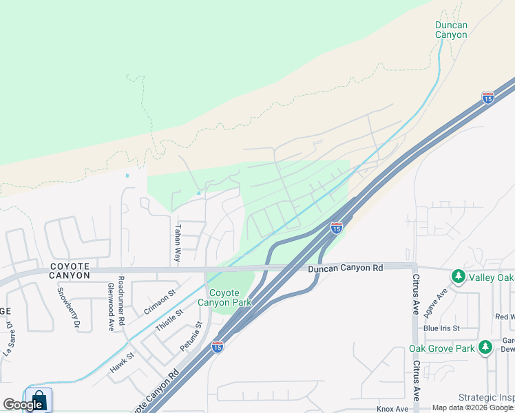 map of restaurants, bars, coffee shops, grocery stores, and more near 4721 Hawk Ridge Avenue in Fontana