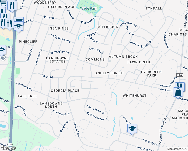 map of restaurants, bars, coffee shops, grocery stores, and more near 508 Richmond Circle in Wilmington
