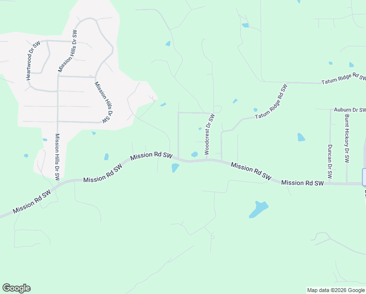 map of restaurants, bars, coffee shops, grocery stores, and more near 25 Pine Ridge Drive Southwest in Cartersville