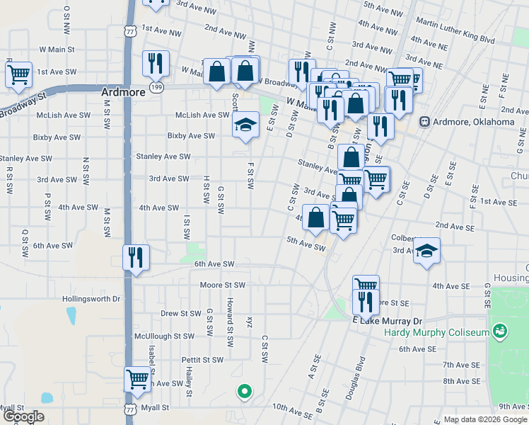 map of restaurants, bars, coffee shops, grocery stores, and more near in Pooleville