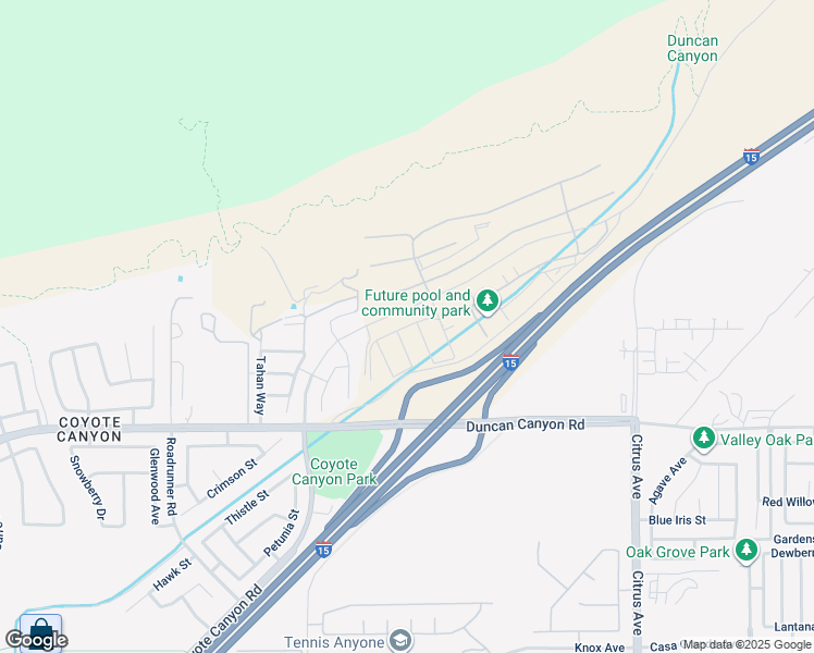 map of restaurants, bars, coffee shops, grocery stores, and more near 15818 Caterpillar Drive in Fontana