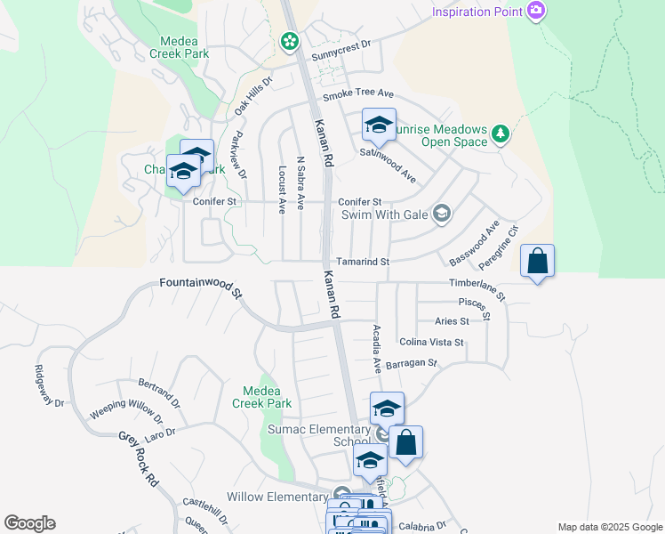 map of restaurants, bars, coffee shops, grocery stores, and more near 6304 Tamarind Street in Oak Park