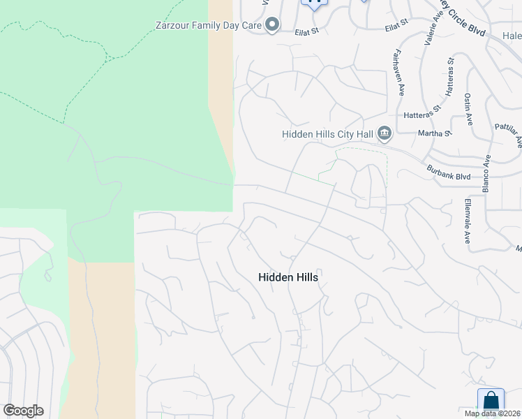 map of restaurants, bars, coffee shops, grocery stores, and more near 5841 Fitzpatrick Road in Hidden Hills