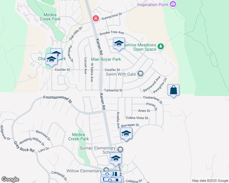 map of restaurants, bars, coffee shops, grocery stores, and more near 6370 Tamarind Street in Oak Park