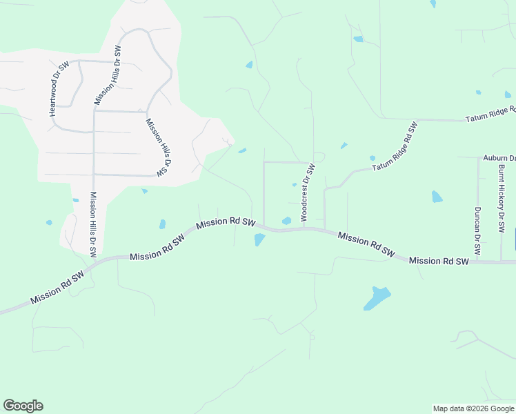 map of restaurants, bars, coffee shops, grocery stores, and more near 25 Pine Ridge Drive Southwest in Cartersville