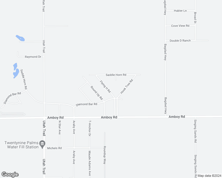 map of restaurants, bars, coffee shops, grocery stores, and more near 4741 Flying H Road in Twentynine Palms