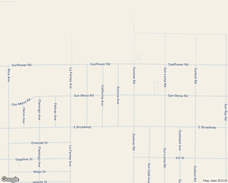 map of restaurants, bars, coffee shops, grocery stores, and more near 63943 Sun Mesa Road in Joshua Tree