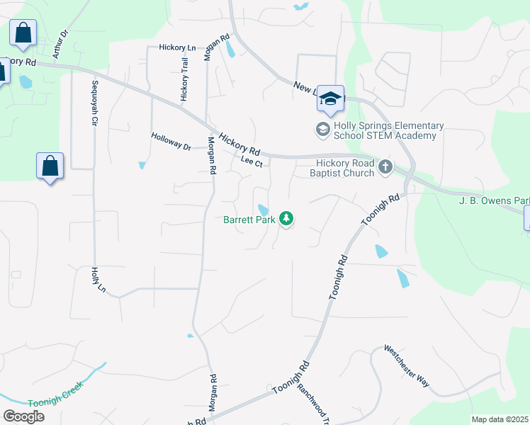 map of restaurants, bars, coffee shops, grocery stores, and more near 122 Carl Barrett Drive in Canton