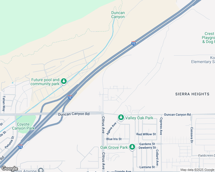 map of restaurants, bars, coffee shops, grocery stores, and more near 4701-4899 Citrus Avenue in Fontana