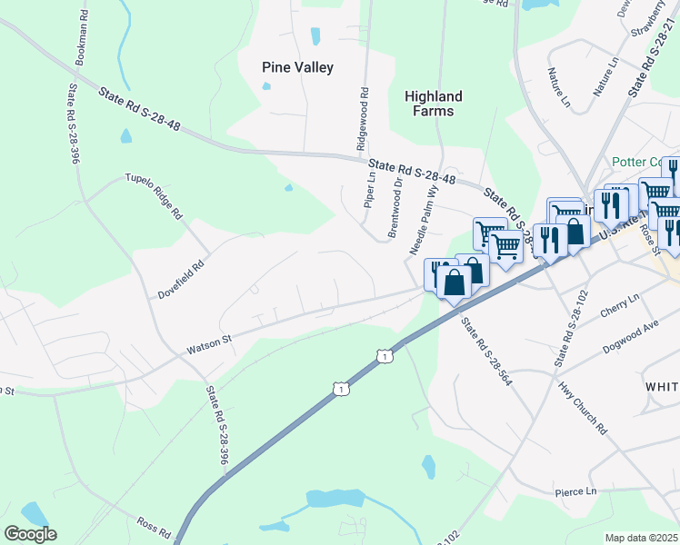 map of restaurants, bars, coffee shops, grocery stores, and more near 18 Willow Lane in Elgin
