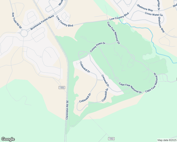 map of restaurants, bars, coffee shops, grocery stores, and more near 5147 Cresswell Court in Leland