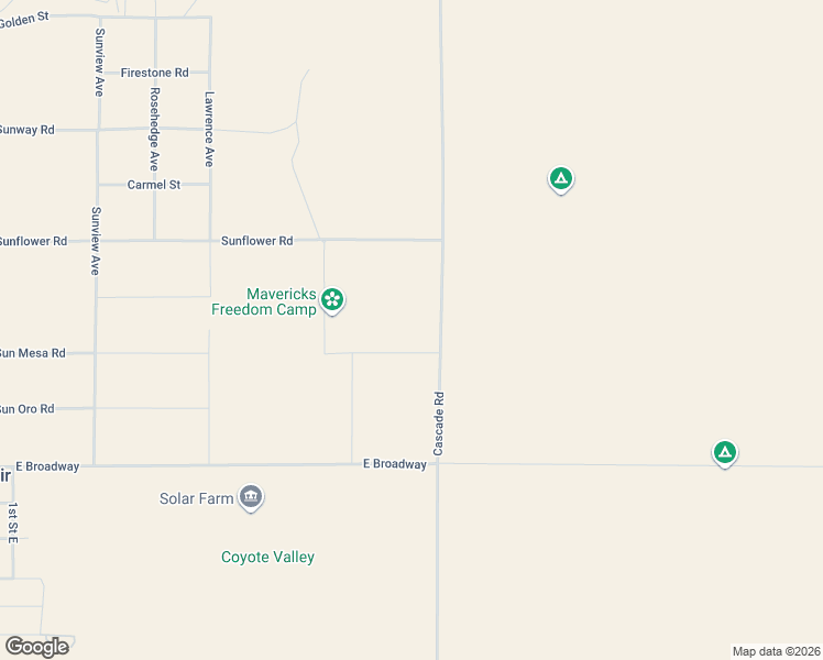 map of restaurants, bars, coffee shops, grocery stores, and more near 65650 Sun Mesa Road in Joshua Tree