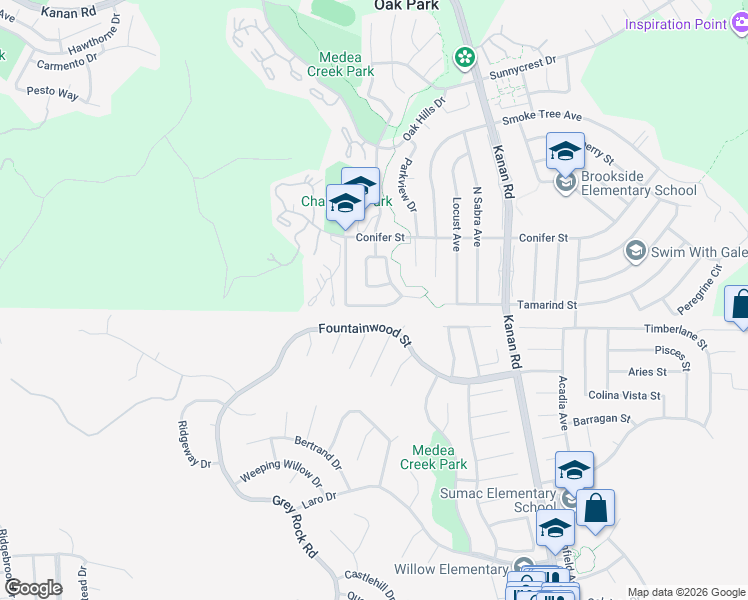 map of restaurants, bars, coffee shops, grocery stores, and more near 5873 Sunny Vista Avenue in Oak Park