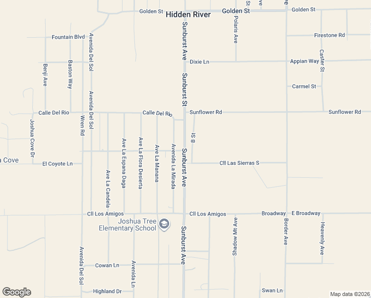 map of restaurants, bars, coffee shops, grocery stores, and more near 4649 Sunburst Street in Joshua Tree