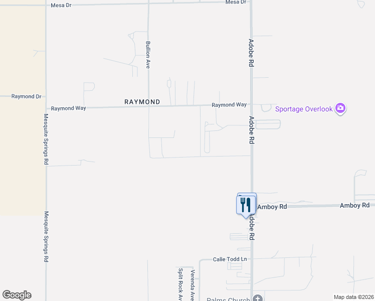 map of restaurants, bars, coffee shops, grocery stores, and more near 4662 Sierra Avenue in Twentynine Palms