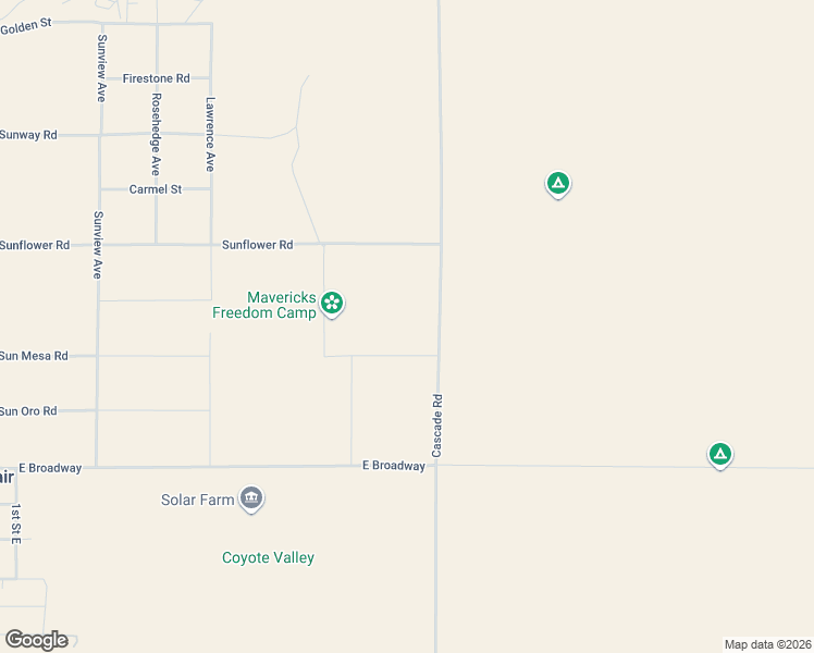 map of restaurants, bars, coffee shops, grocery stores, and more near 65650 Sun Mesa Road in Joshua Tree