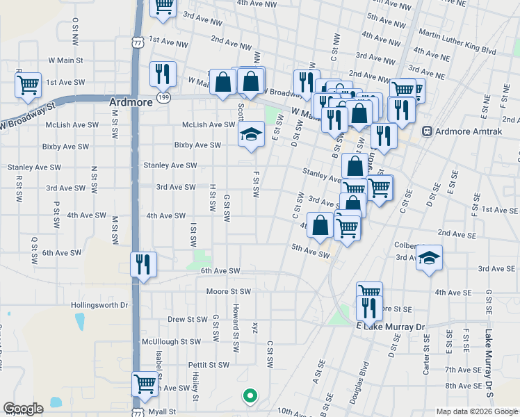 map of restaurants, bars, coffee shops, grocery stores, and more near in Pooleville