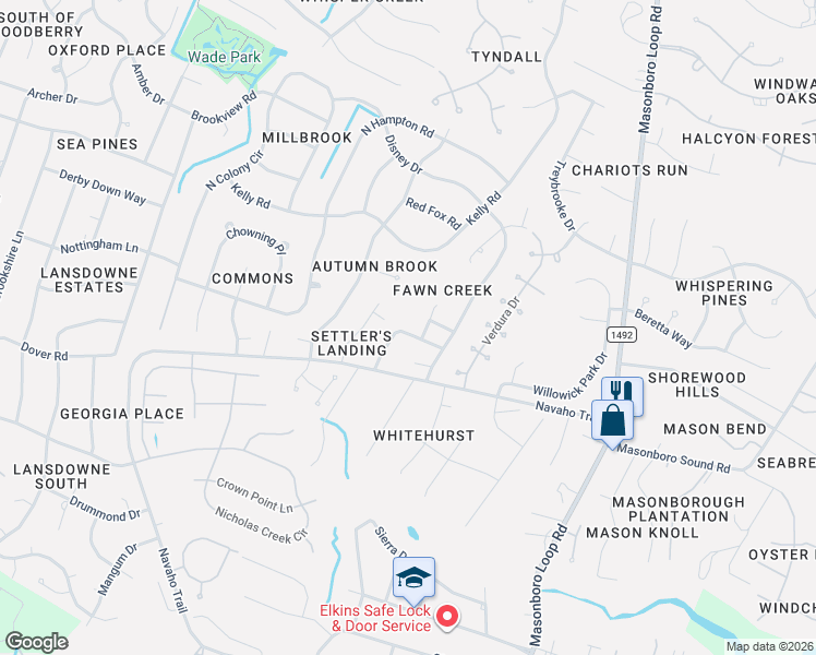 map of restaurants, bars, coffee shops, grocery stores, and more near 742 Antler Drive in Wilmington