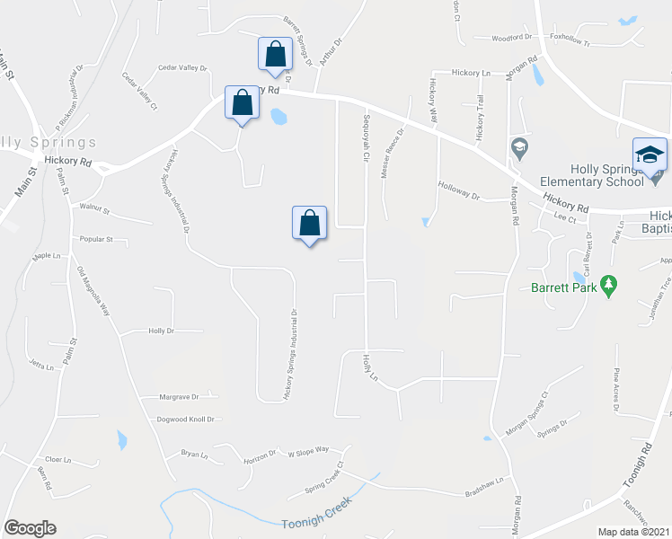 map of restaurants, bars, coffee shops, grocery stores, and more near 1155 Spring Place in Canton