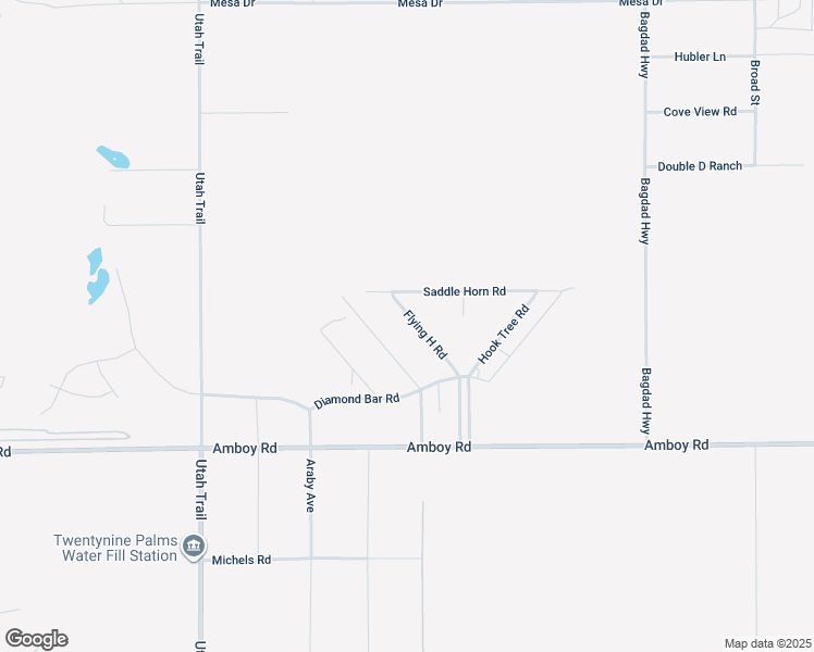 map of restaurants, bars, coffee shops, grocery stores, and more near 4692 Flying H Road in Twentynine Palms