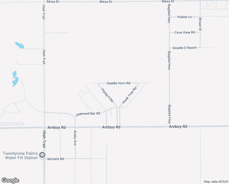 map of restaurants, bars, coffee shops, grocery stores, and more near 4686 Stirrup Lane in Twentynine Palms