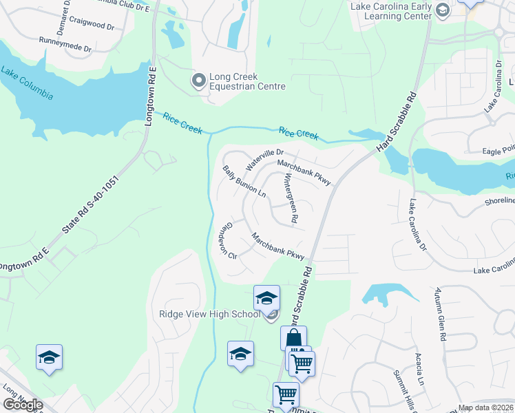 map of restaurants, bars, coffee shops, grocery stores, and more near 109 Algrave Way in Columbia