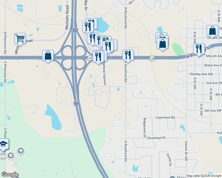 map of restaurants, bars, coffee shops, grocery stores, and more near 4 Overland Route in Ardmore