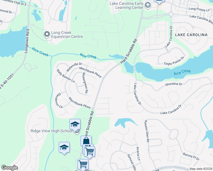 map of restaurants, bars, coffee shops, grocery stores, and more near 305 Stueber Drive in Columbia