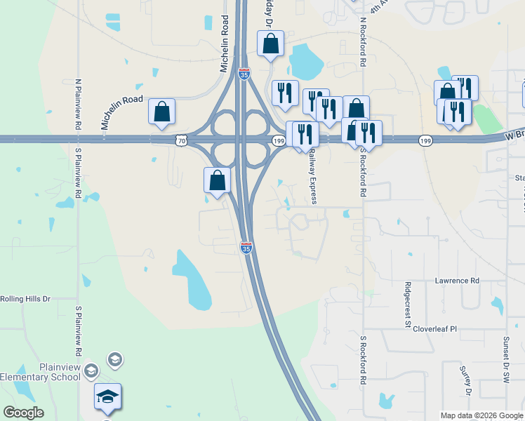 map of restaurants, bars, coffee shops, grocery stores, and more near 7 Rock Island Ltd in Ardmore