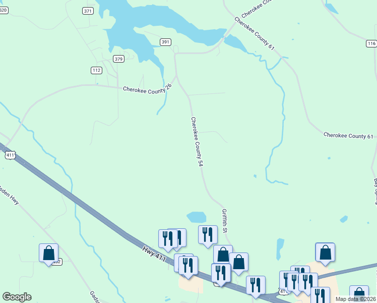 map of restaurants, bars, coffee shops, grocery stores, and more near 625 County Road 54 in Centre
