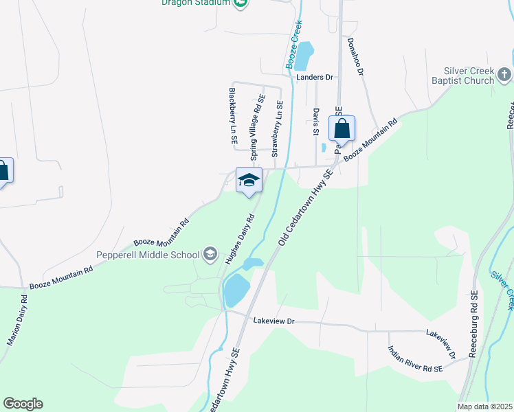 map of restaurants, bars, coffee shops, grocery stores, and more near 270 Hughes Dairy Road in Lindale