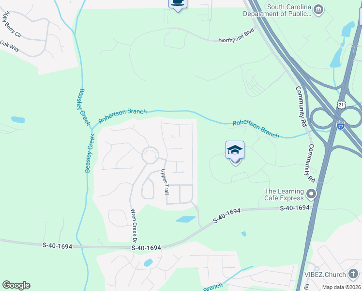 map of restaurants, bars, coffee shops, grocery stores, and more near 835 Brushy Thicket Lane in Blythewood