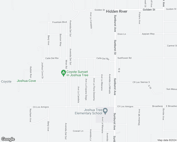 map of restaurants, bars, coffee shops, grocery stores, and more near 4601 Avenue La Espana Daga in Joshua Tree