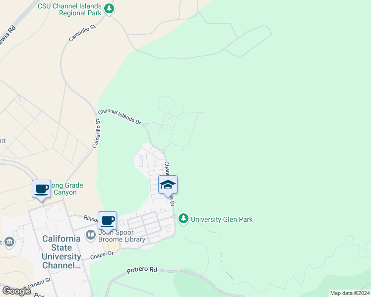 map of restaurants, bars, coffee shops, grocery stores, and more near 310 Fraser Point in Camarillo